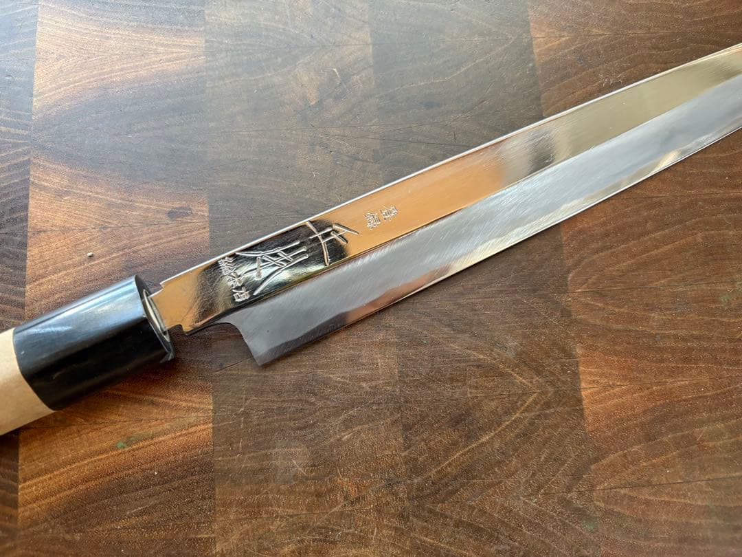 正本総本店　玉青鋼　切付　柳刃　270mm 9寸包丁　和包丁　研ぎ済　水牛柄