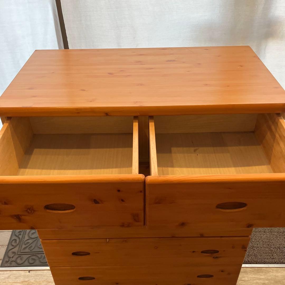 ソエジマ工芸 木製ハイチェスト コロラド 幅80 カントリー調 6段タンス