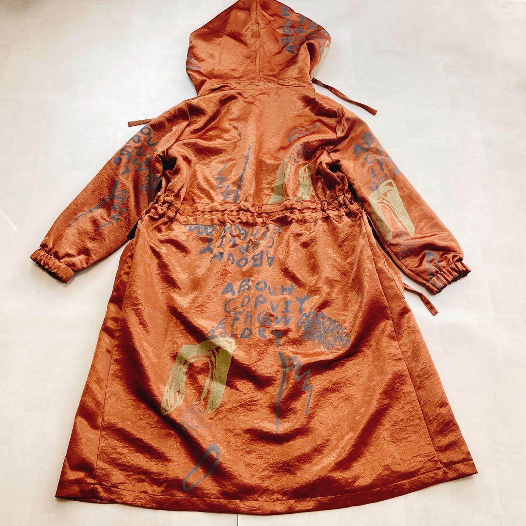 極美品 エイココンドウ ロングコート フーディ 光沢感 パーカー