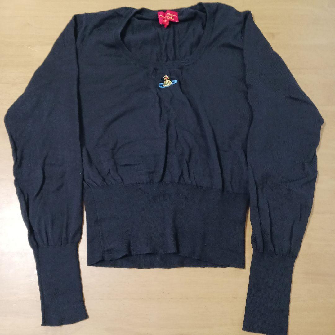 Vivienne Westwood　ニット　ブラック　オーブ刺繍　ロゴ