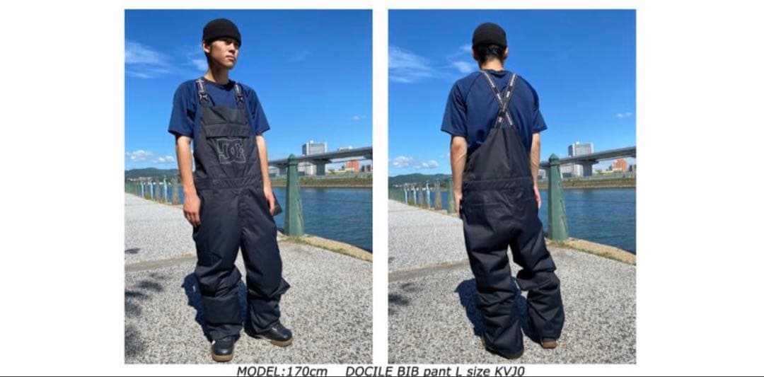 DC ブラック ビブ　L スノーボードウェア