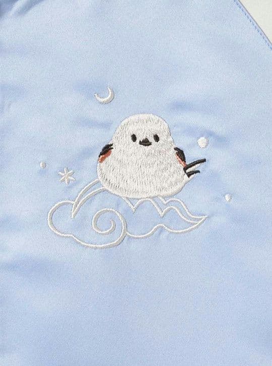 シマエナガ｜刺繍スカジャン 男女兼用 XL