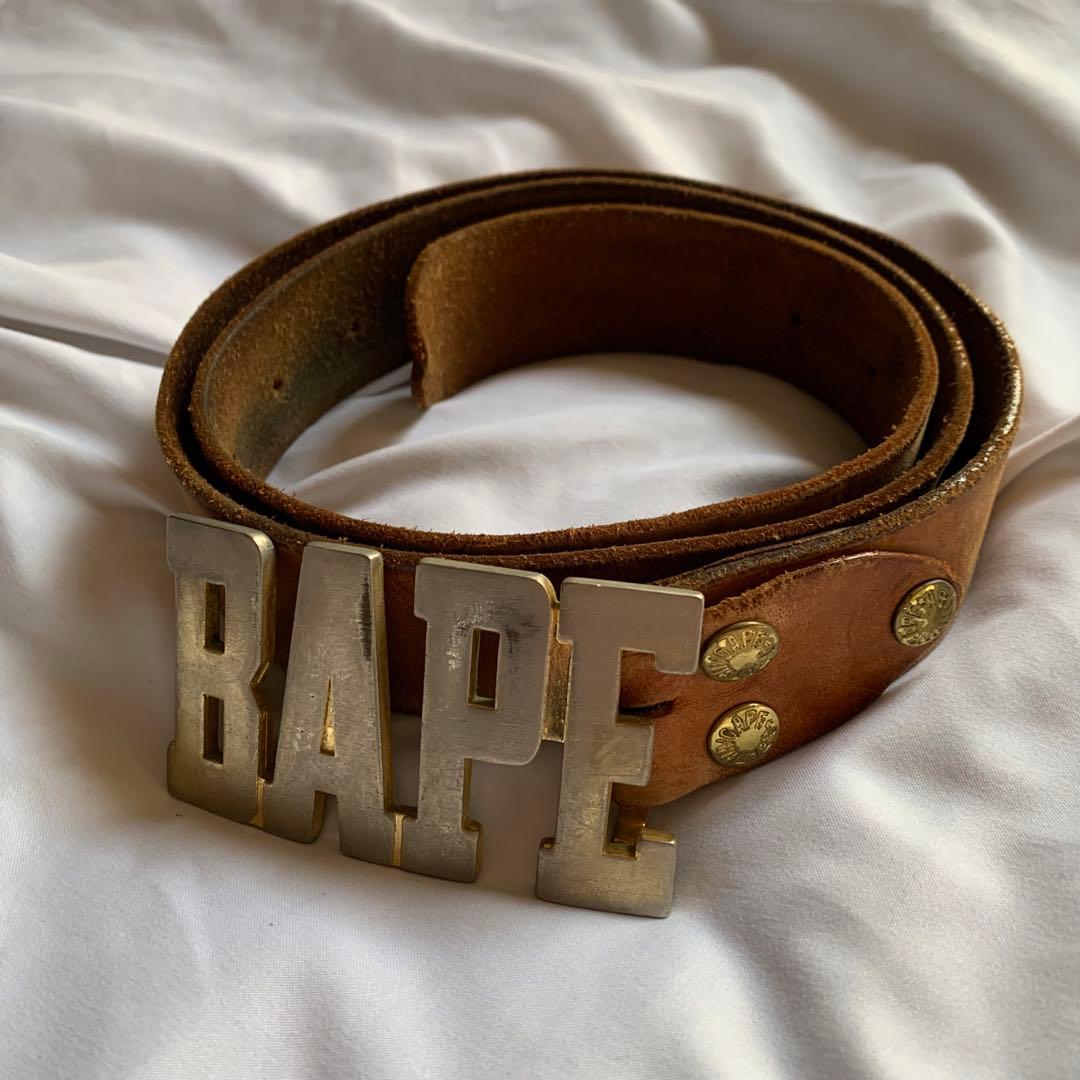 BAPE バックル レザーベルト