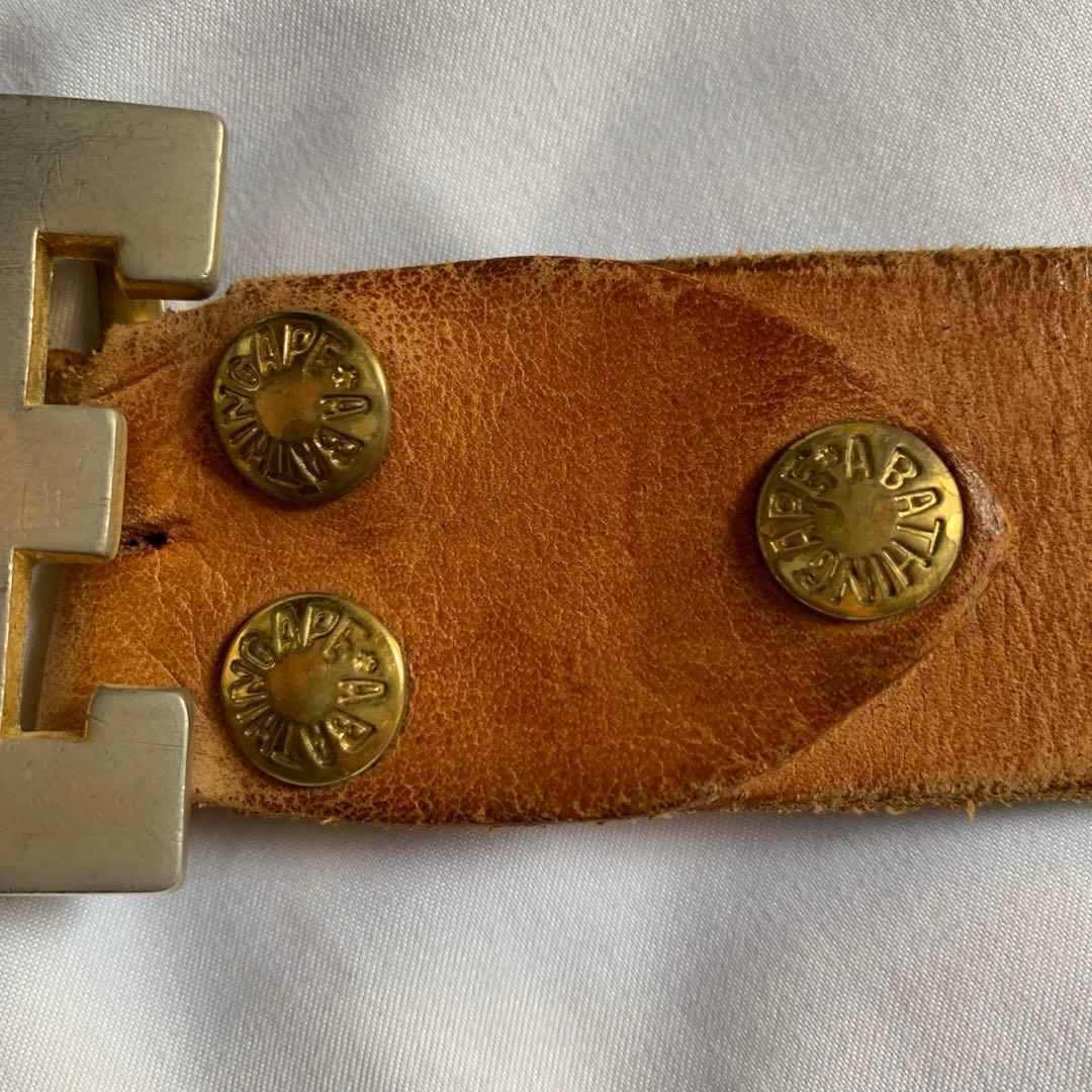 BAPE バックル レザーベルト
