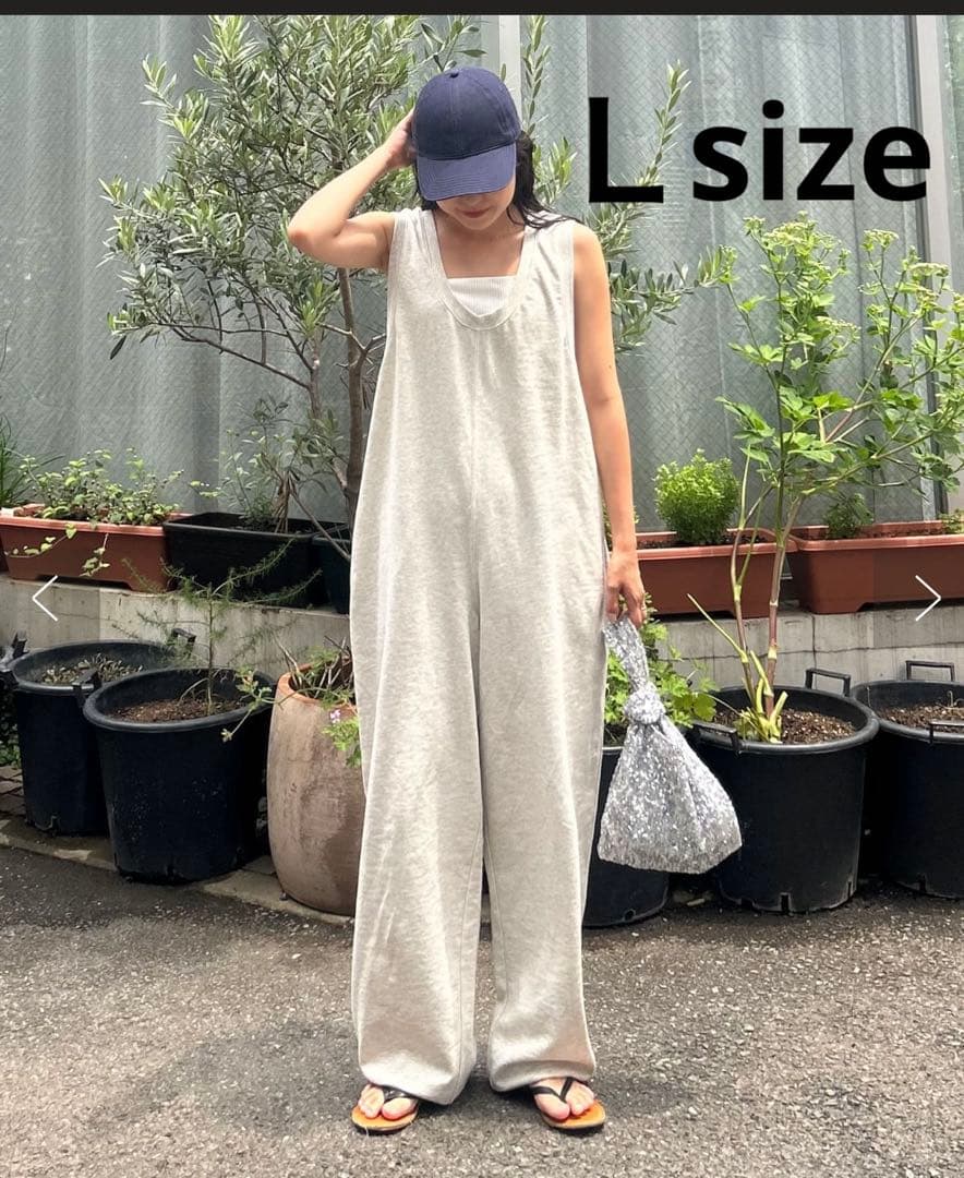 【お盆限定価格】新品 スラブ裏毛裾ドロストオールインワン