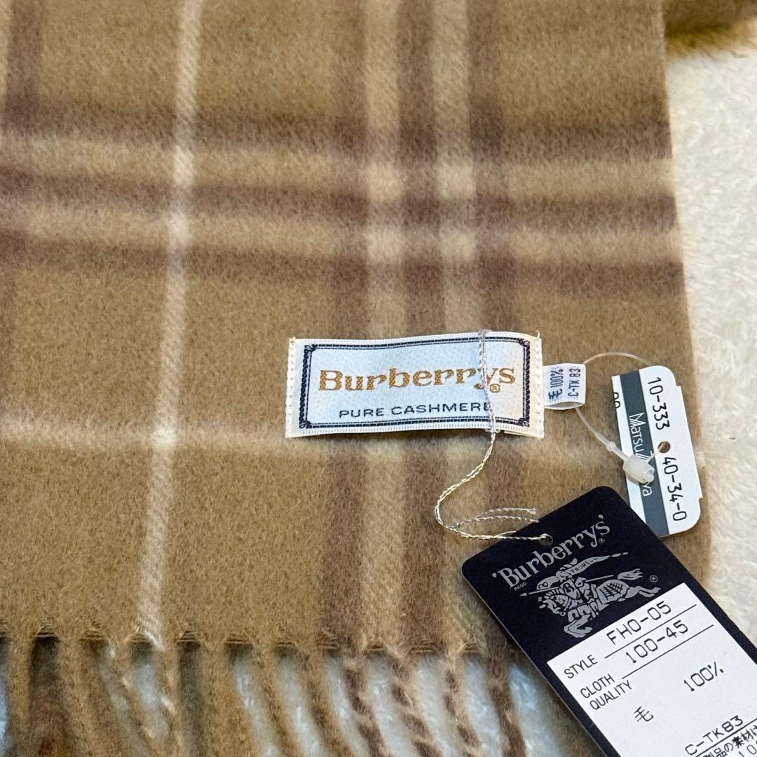 バーバリー　Burberrys ピュアカシミヤ100% マフラー 茶系チェック