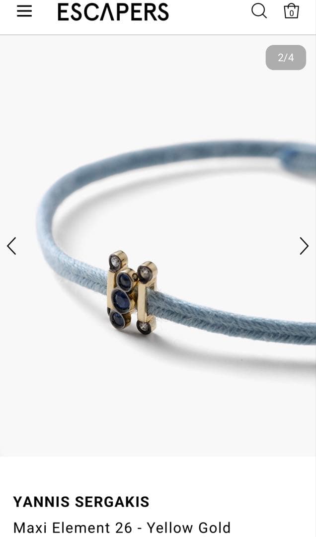 新品　 YANNIS SERGAKIS ブルーサファイアブレスレットと紐