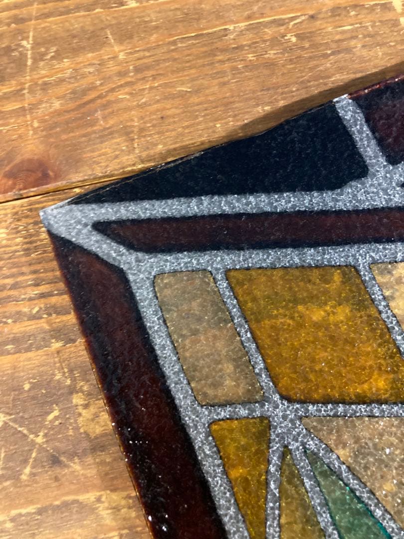 ステンドグラス　壁掛けインテリア　アンティーク調　ヴィンテージ　ユニコーン