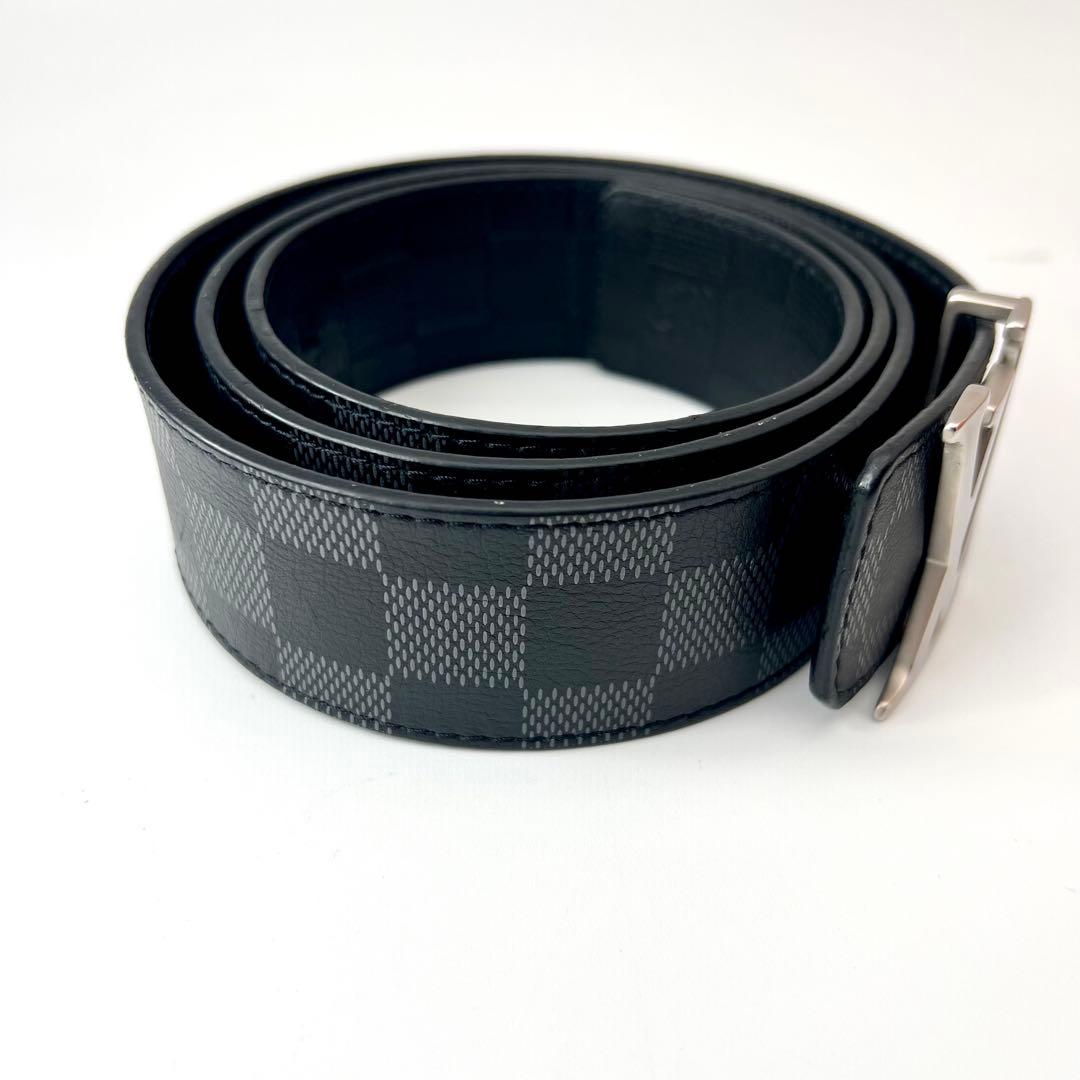 近年モデル✨　ルイヴィトン ダミエ　アンフィニ　 ベルト　LVロゴ　ブラック