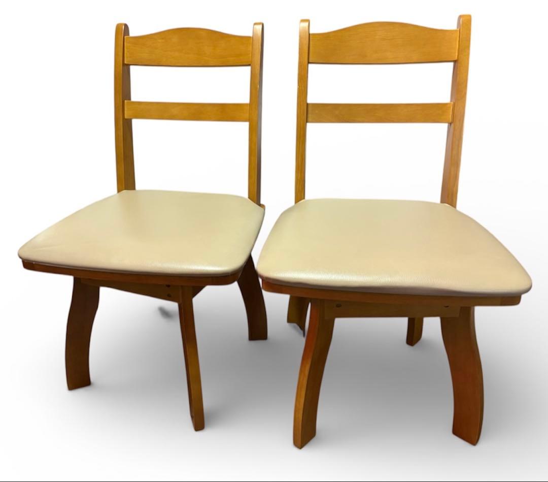 ニトリ 回転式ダイニングチェア 2脚セット　ナチュラルウッド