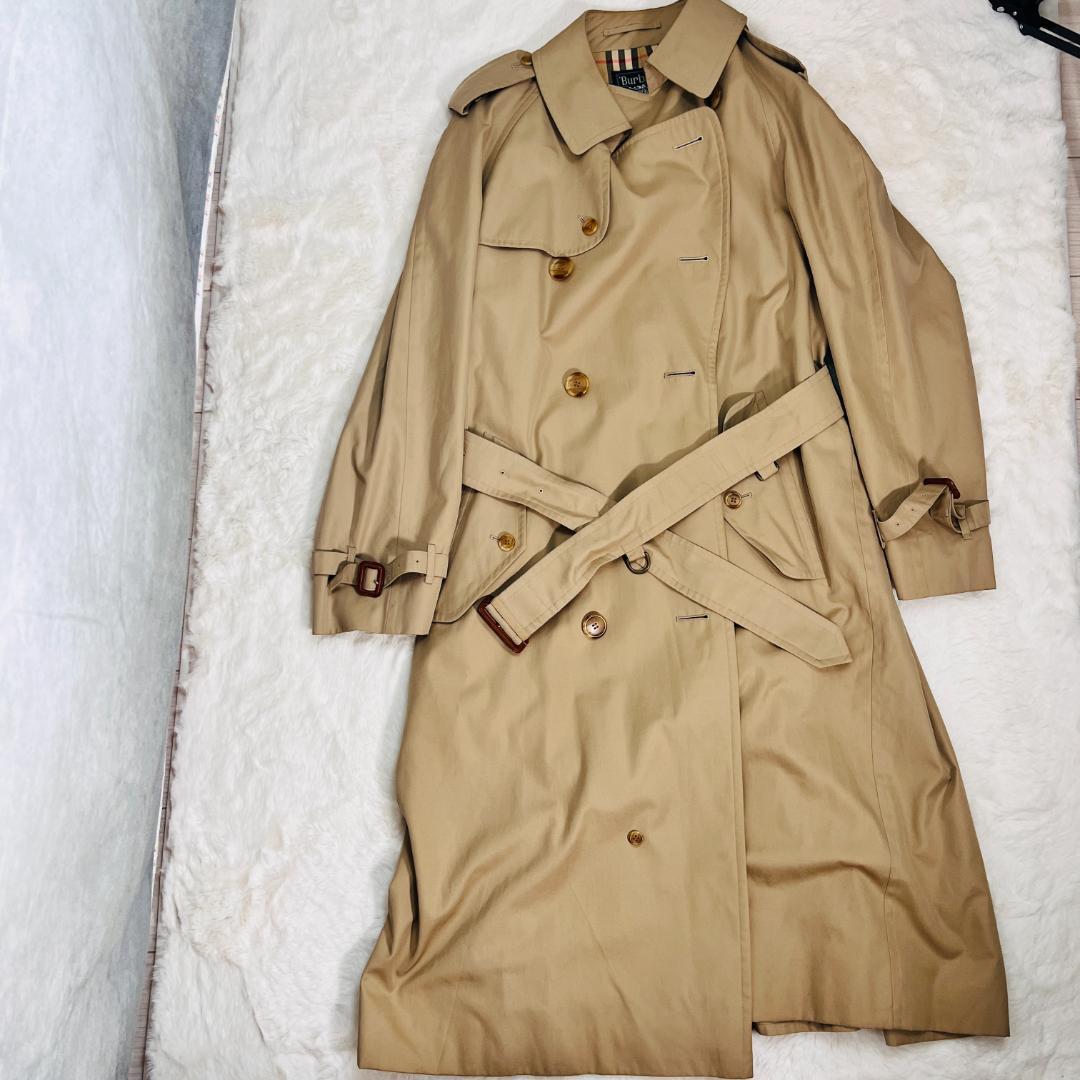 【バーバリー】トレンチコート　ノバチェック　ベルト　エポレット　袖ベルト　XL