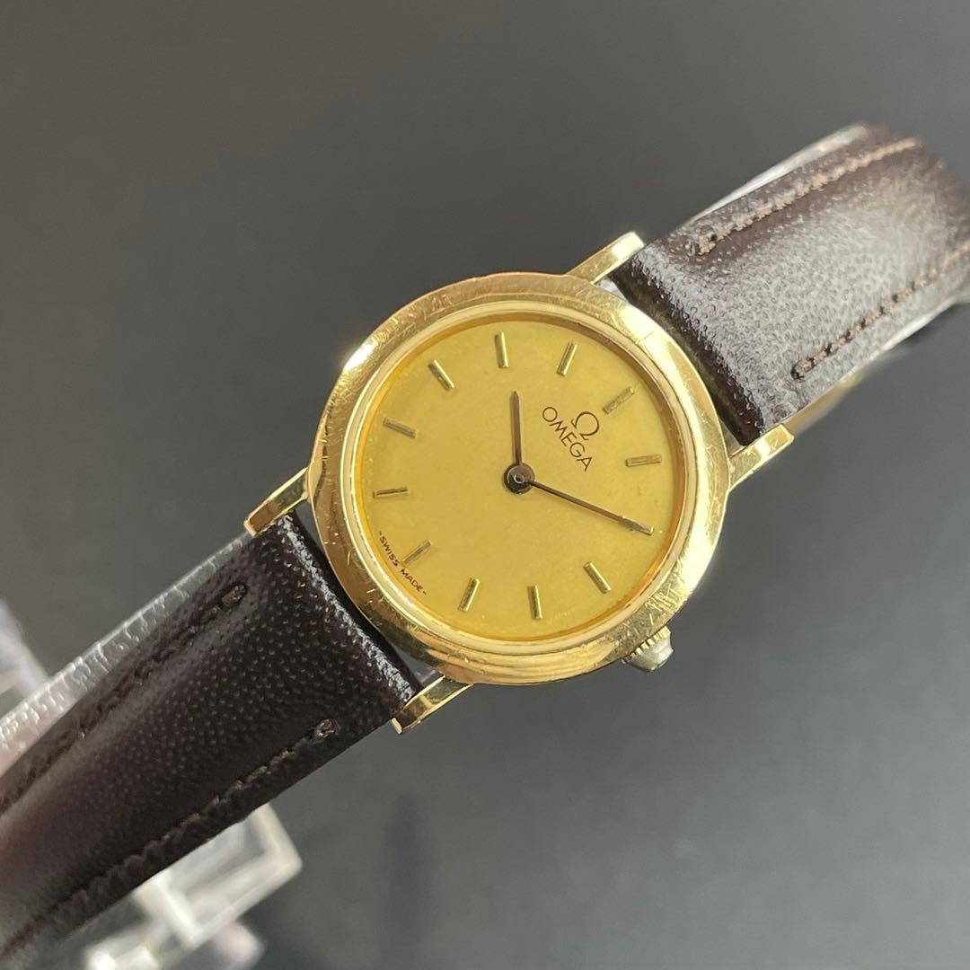 可動品 オメガ レディース腕時計 デビル ゴールド ラウンド QZ 正規品 Ω