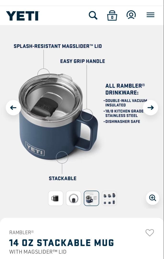 日本未発売YETIイエティ ランブラー14oz マグ2.0ビッグウェーブブルー