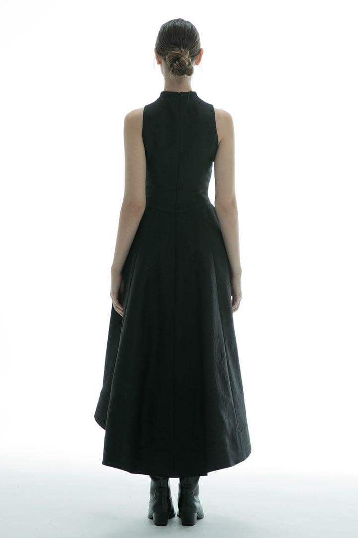 ワンピース THEREDTHREAD V slit long dress fog