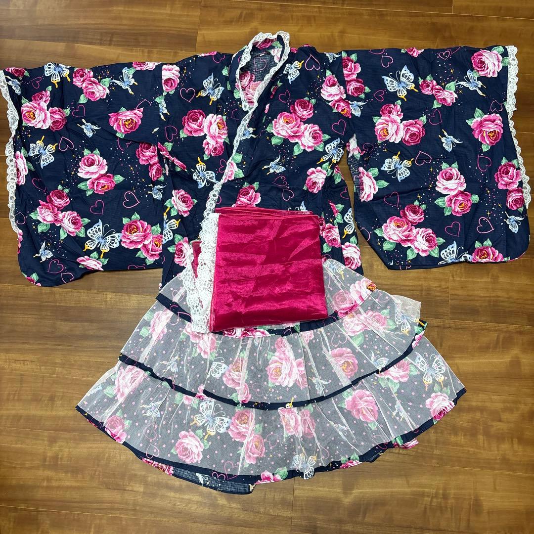 花柄浴衣ドレス 160
