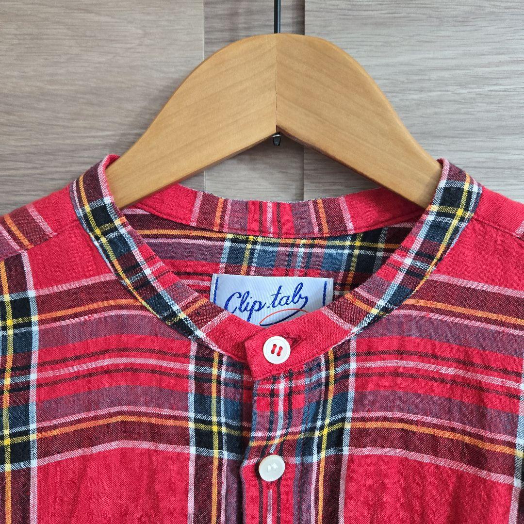 【美品】Clip.tab タータンチェック リネン 半袖シャツ