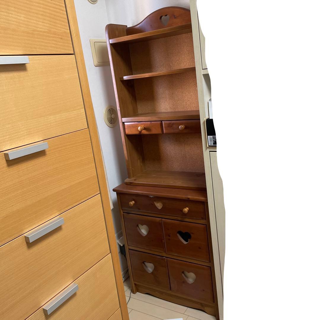 ハート チェスト キャビネット 棚 上部分 北欧 ２個１セット 収納家具