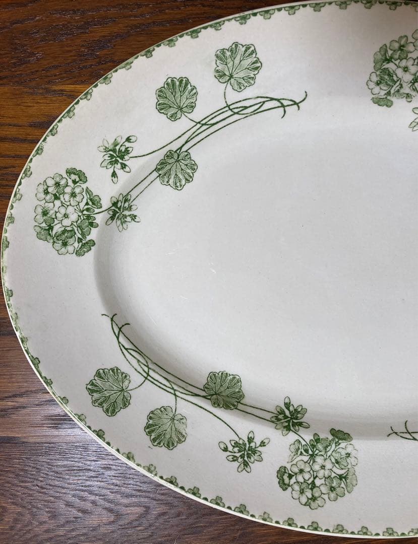 フランス陶器☆サルグミンヌ ゼラニウム オーバルプレート 大皿