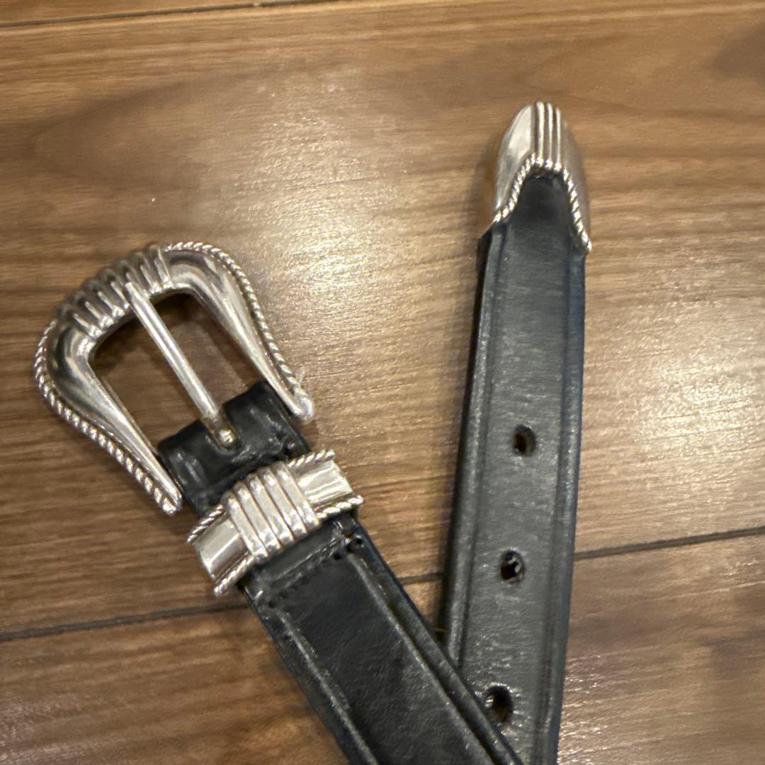 トリーレザー/ウエスタンビットベルト/スリーピース シルバーバックル