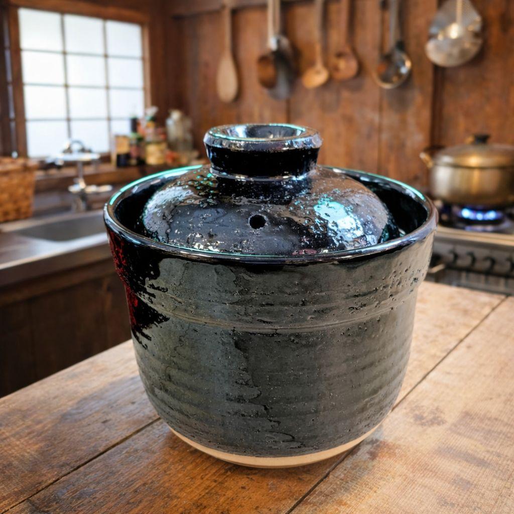 ❤️「伊賀の匠」電子レンジ専用伊賀焼黒土鍋 ❤️1938