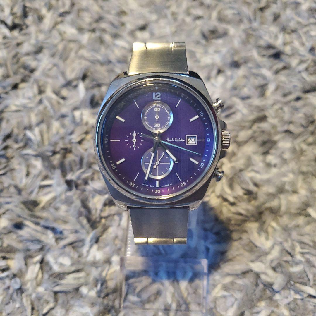 ポールスミスPaul Smith クォーツ腕時計 パープル クロノグラフ