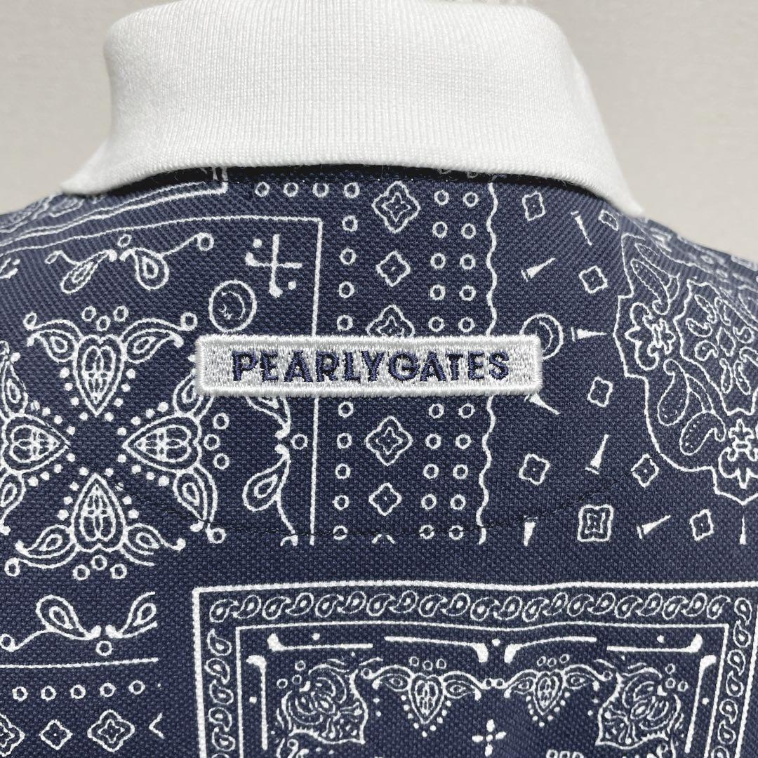 パーリーゲイツ ゴルフウェア　半袖ワンピース　総柄　カーペット柄　ロゴ刺繍