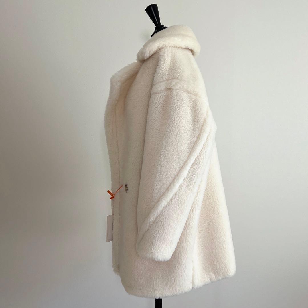新品未使用 ベアミディアム丈 テディコート ホワイト