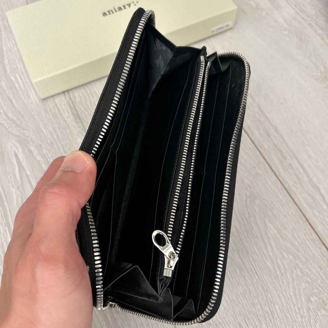 aniary ブラック レザー 長財布