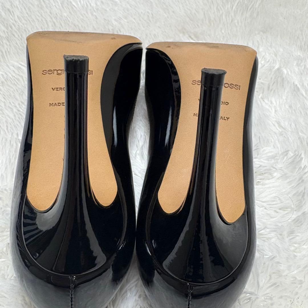 ✨極美品✨セルジオロッシ パンプス ハイヒール ブラック エナメル ラウンド