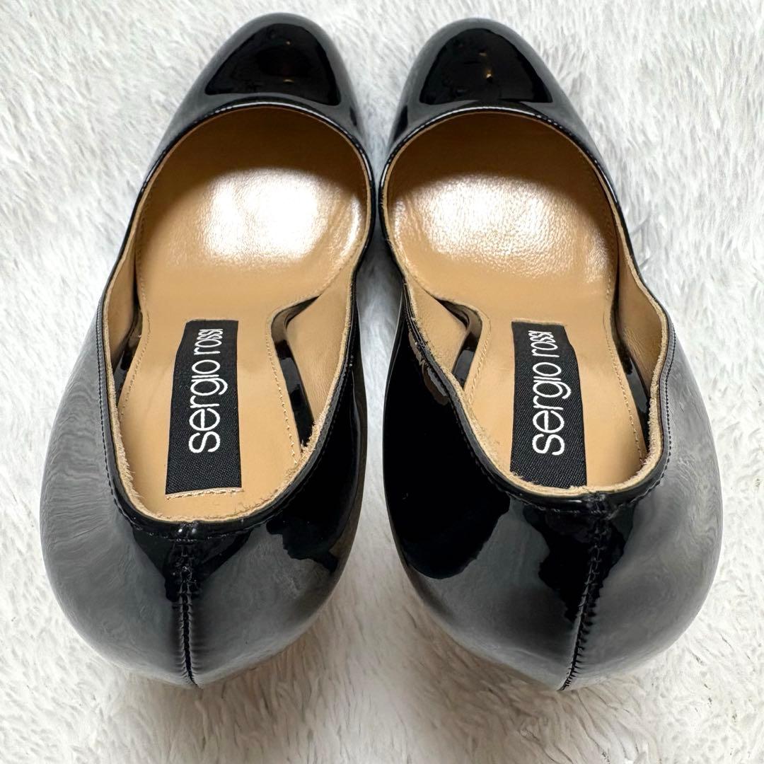 ✨極美品✨セルジオロッシ パンプス ハイヒール ブラック エナメル ラウンド