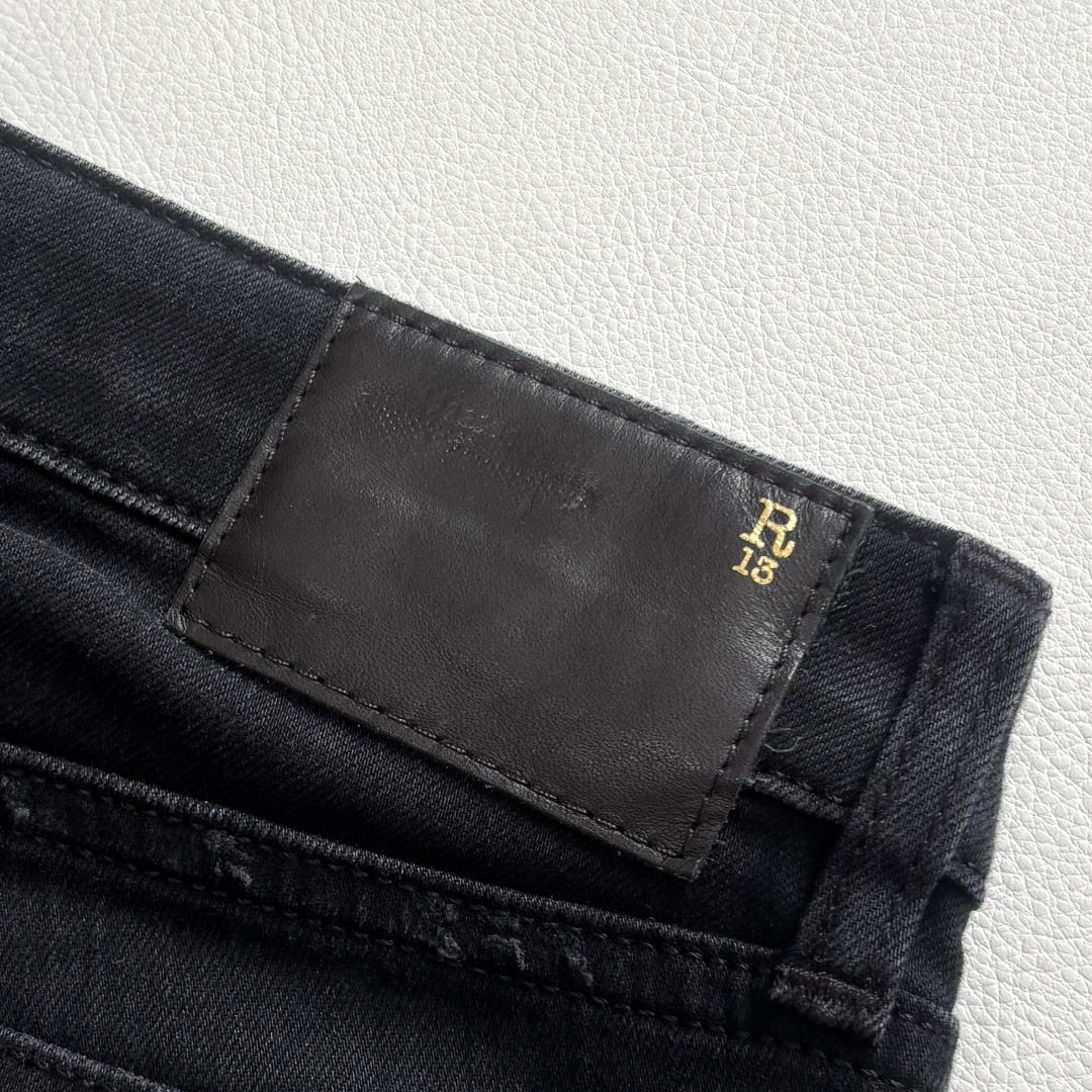 新品 R13 alison skinny ブラックデニム イタリア 裾クラッシュ