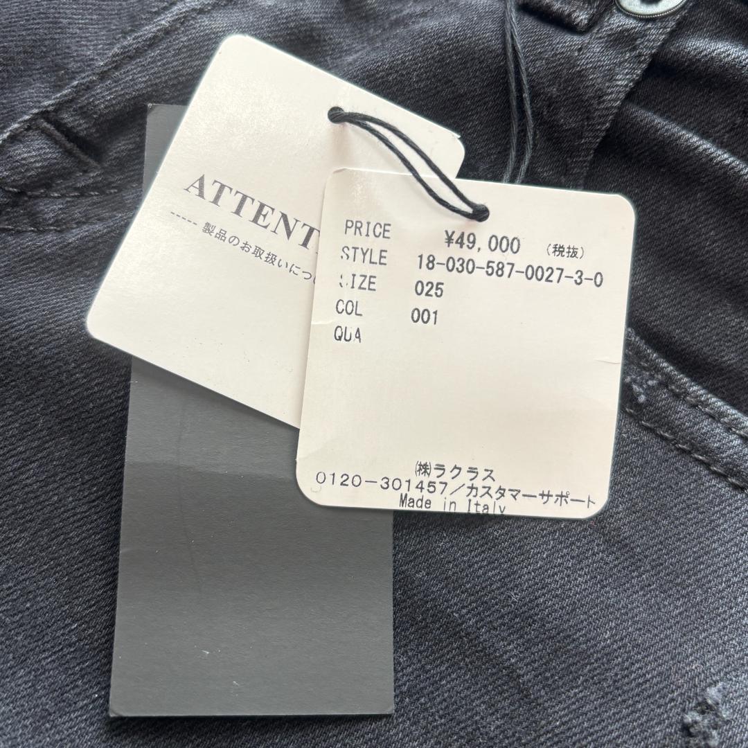 新品 R13 alison skinny ブラックデニム イタリア 裾クラッシュ
