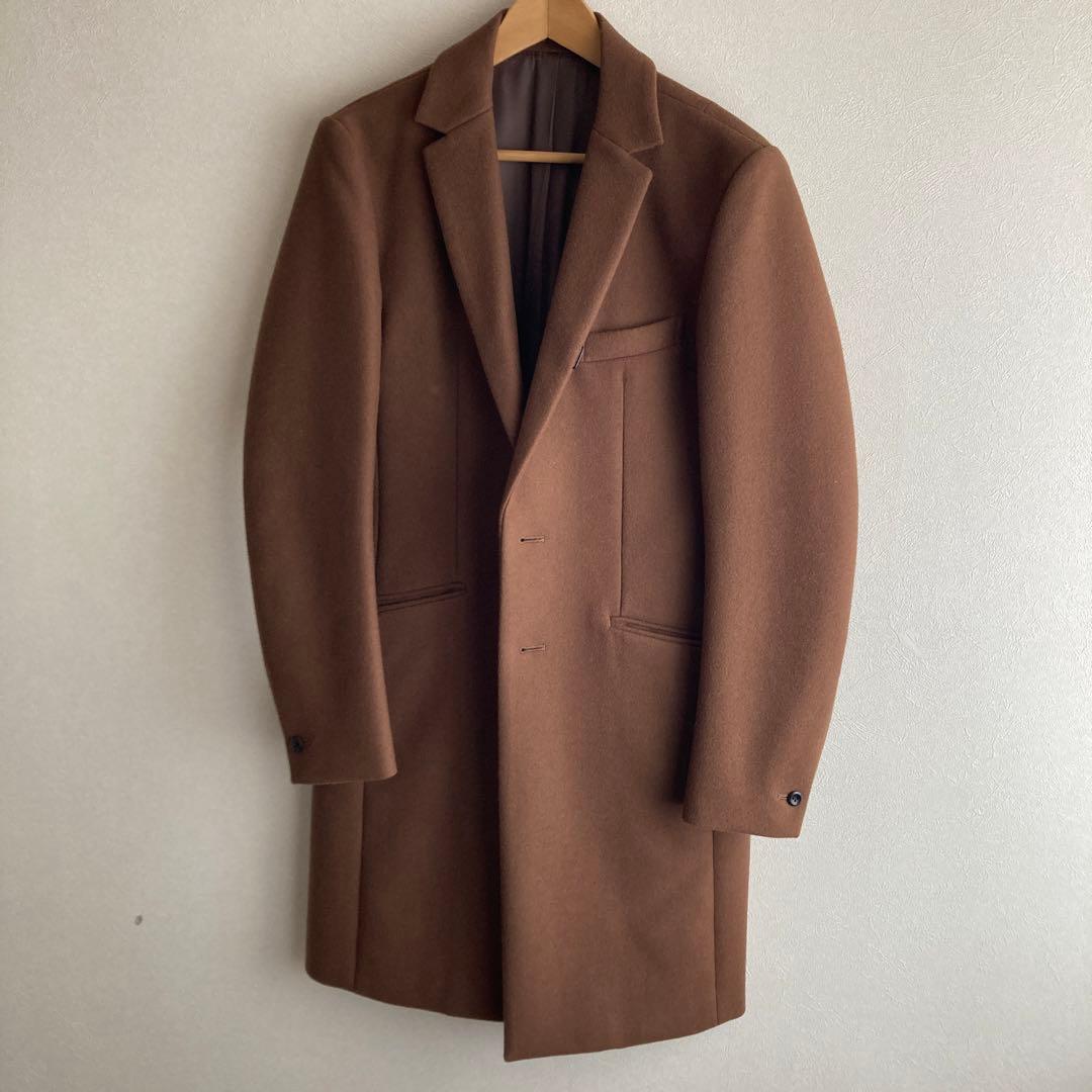 ATTACHMENT ブラウン チェスターコート　ウールカシミヤ