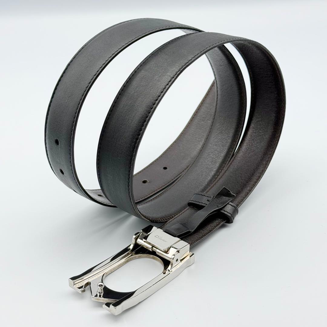 ✨良品✨カルティエ コネクトクロス ベルト 本革 シルバー金具 ビジネス 純正革
