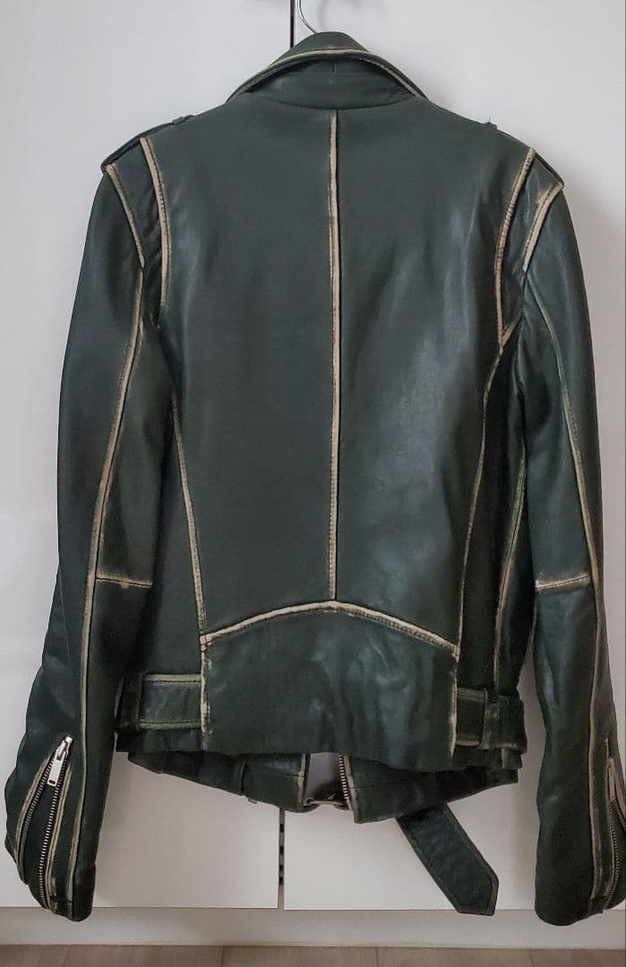 さっち　美品　革ジャン レザージャケット ダークグリーン