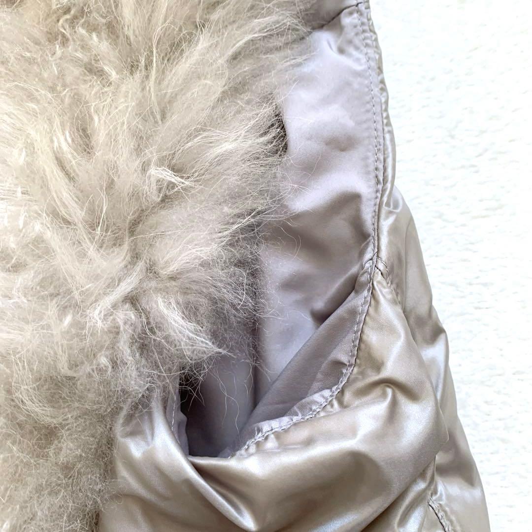 DAMA ダーマコレクション　カシミヤファーダウンベスト　Ｌ　グレージュ