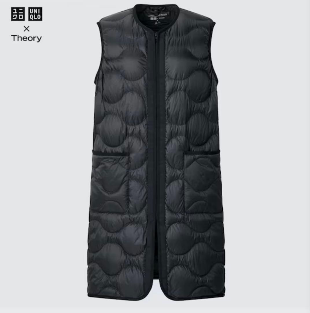 美品✨ユニクロ セオリー ウルトラライトダウンロングベスト S 黒　軽量