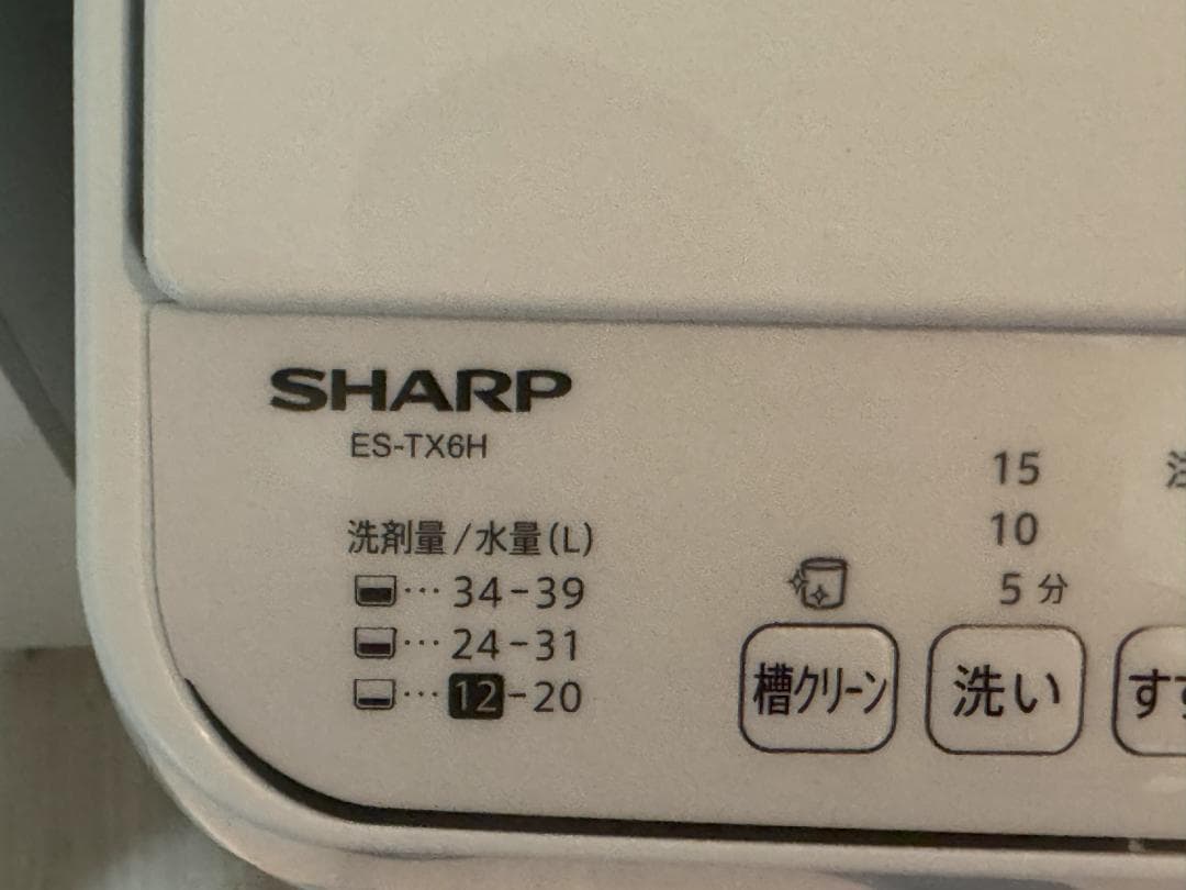 2024年製 SHARP 縦型洗濯機 ES-TX6H
