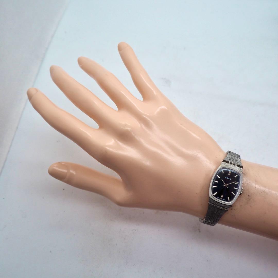 309 稼働 RADO レディース 時計 手巻き シルバー ブラック ラドー