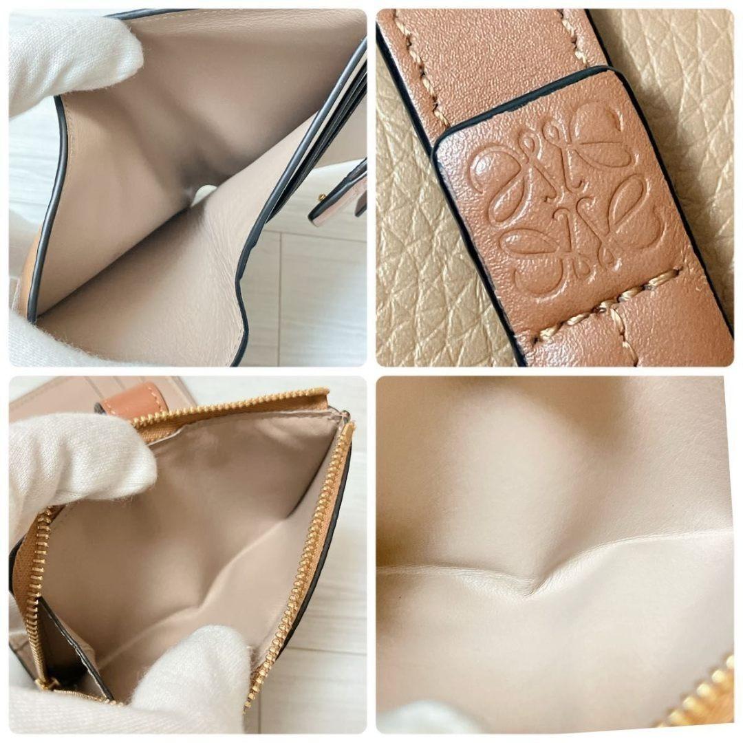 極美品 ロエベ LOEWE アナグラム 二つ折り 折り財布 レザー MB42
