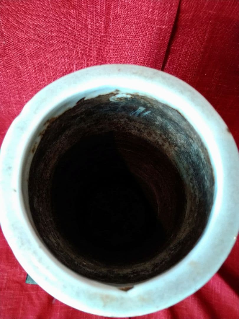 ♥【染付】竹笹・花絵柄　竹筒型　花瓶　円筒形　希少なヴィンテージ有田焼