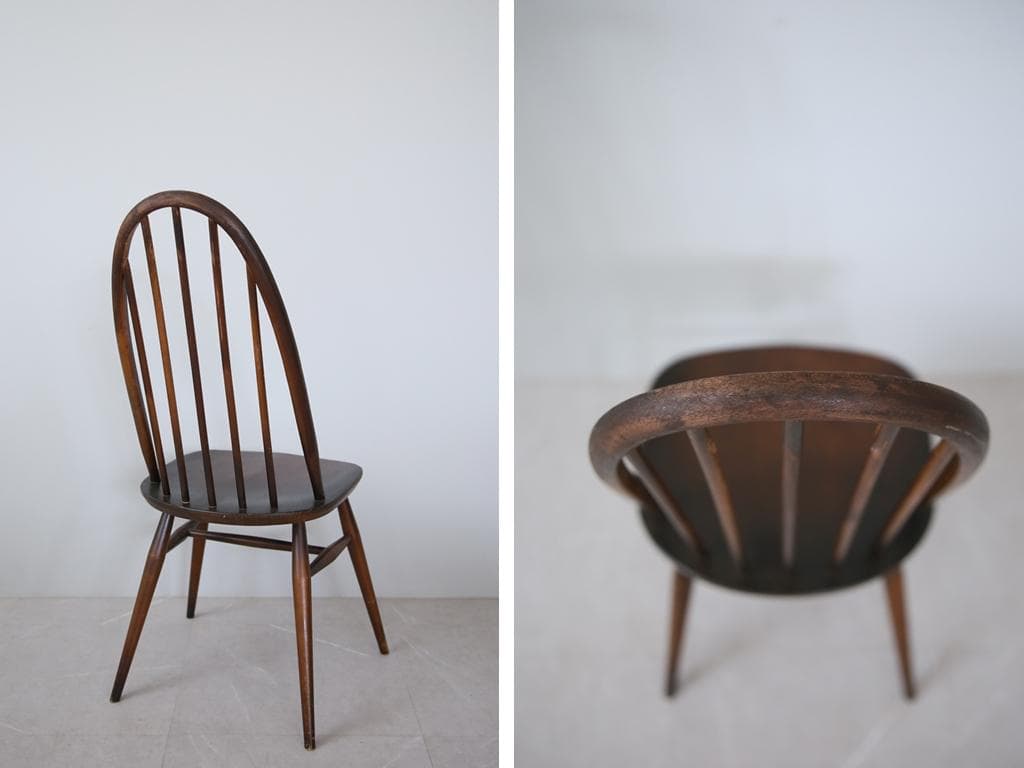 英国アンティークアーコールクエーカーチェア/ダイニングイス(89-115-2)