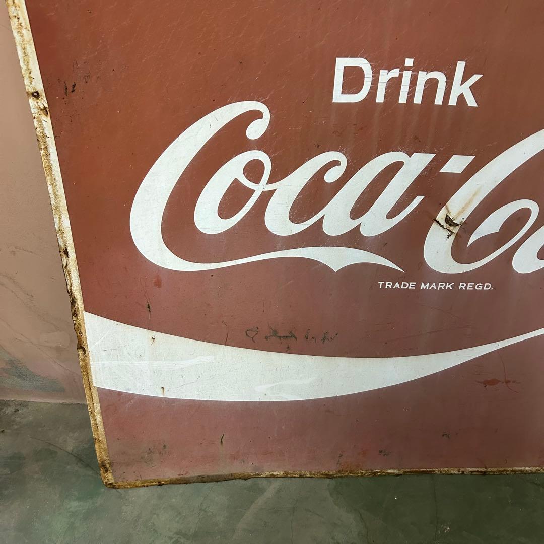 【送料無料】123cm角 コカコーラ 看板 ブリキ 鉄板 特大