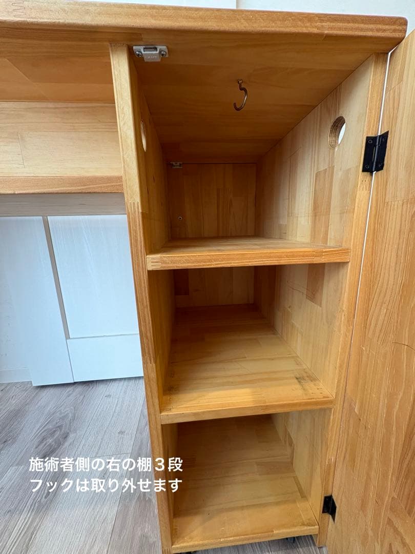 ネイルサロン開業　オーダーネイルデスク/作業台北欧ナチュラル無垢パイン材