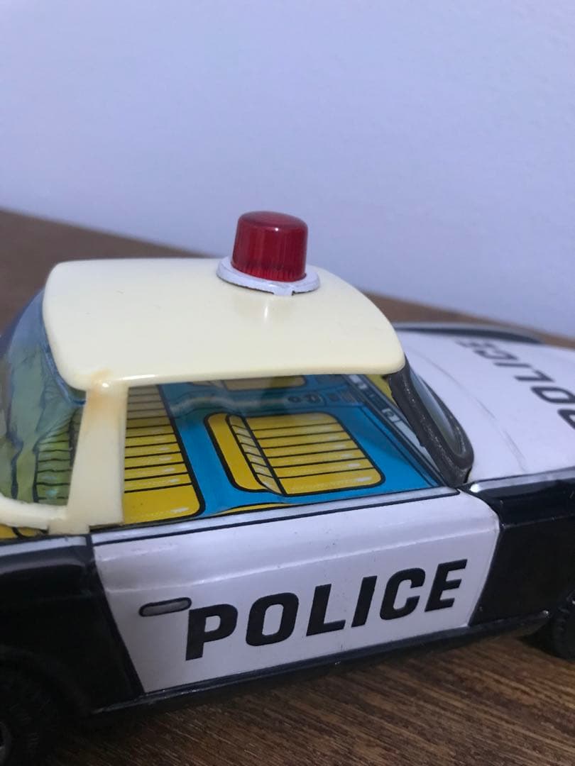 1970's 日本製 POLICE CAR 玩具 ブリキ パトカー 箱付き ST