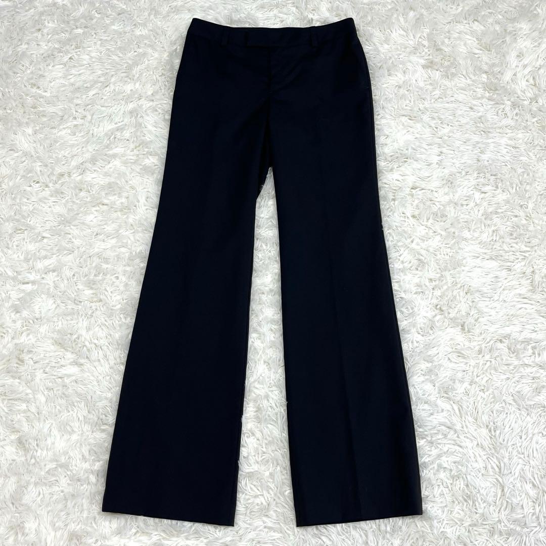 『美品』23区 セットアップパンツスーツ ブラック38 イタリア製生地ストレッチ