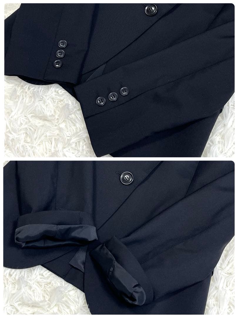 『美品』23区 セットアップパンツスーツ ブラック38 イタリア製生地ストレッチ