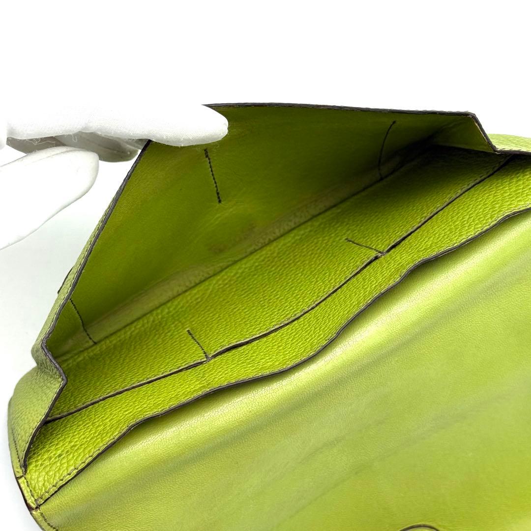 極上美品✨エルメス ドゴン GM デュオ グリーン 長財布 P25