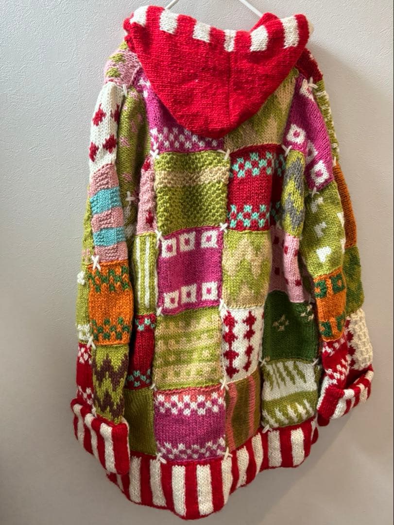 EL RODEO エルロデオ パッチワーク ニット コート ニコちゃん