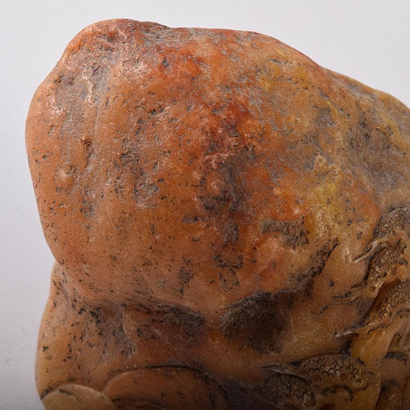 中国　篆刻　玉石田黄石彫刻　山水人物刻　印材　置物　V　R8469